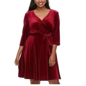 Wrapper Clothing Red Velvet Dress